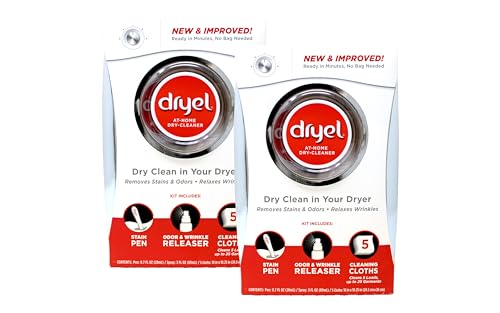 Dryel At-Home Dry Cleaner Kit, Gentle Laundry Care for Special Fabrics and Dry-Clean-Only Clothes, 5 Loads - 2 Pack