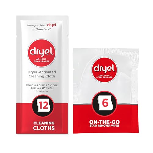Dryel At-Home Dry Cleaner & Stain Remover, Delicate Laundry Care, 12 Loads